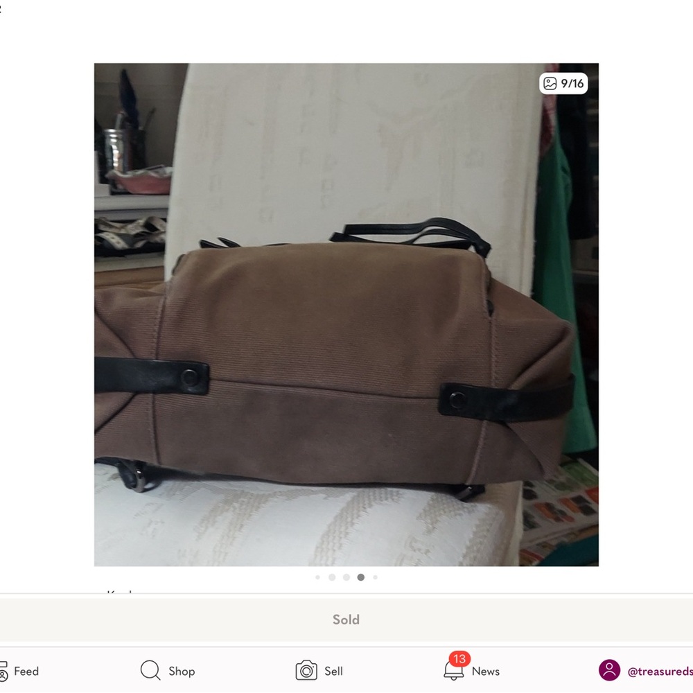 ✔️Kooba Leather & Canvas Backpack - Picture 12 of 16